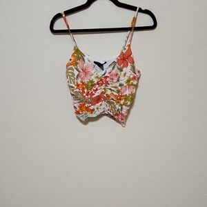 Forever 21 Orange Yellow Wrap Crop Top